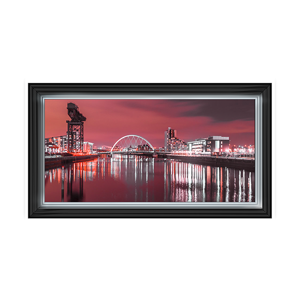 CY028 View along the river Clyde at night