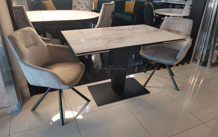 Valentina Extending Table - White Ceramic