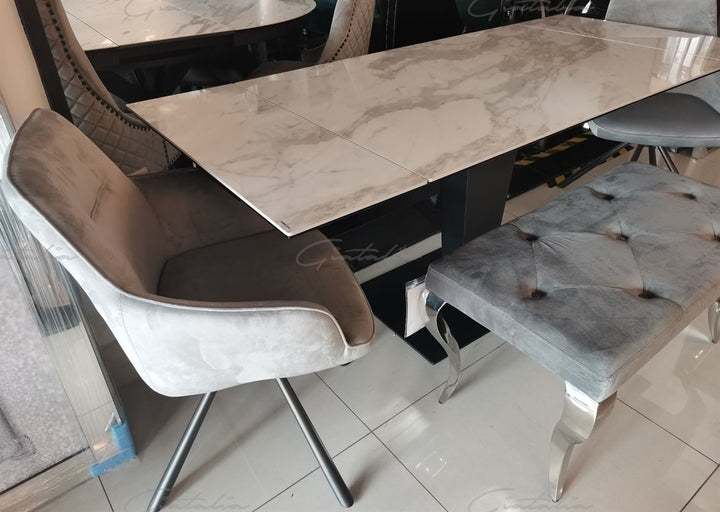 Valentina Extending Table - White Ceramic