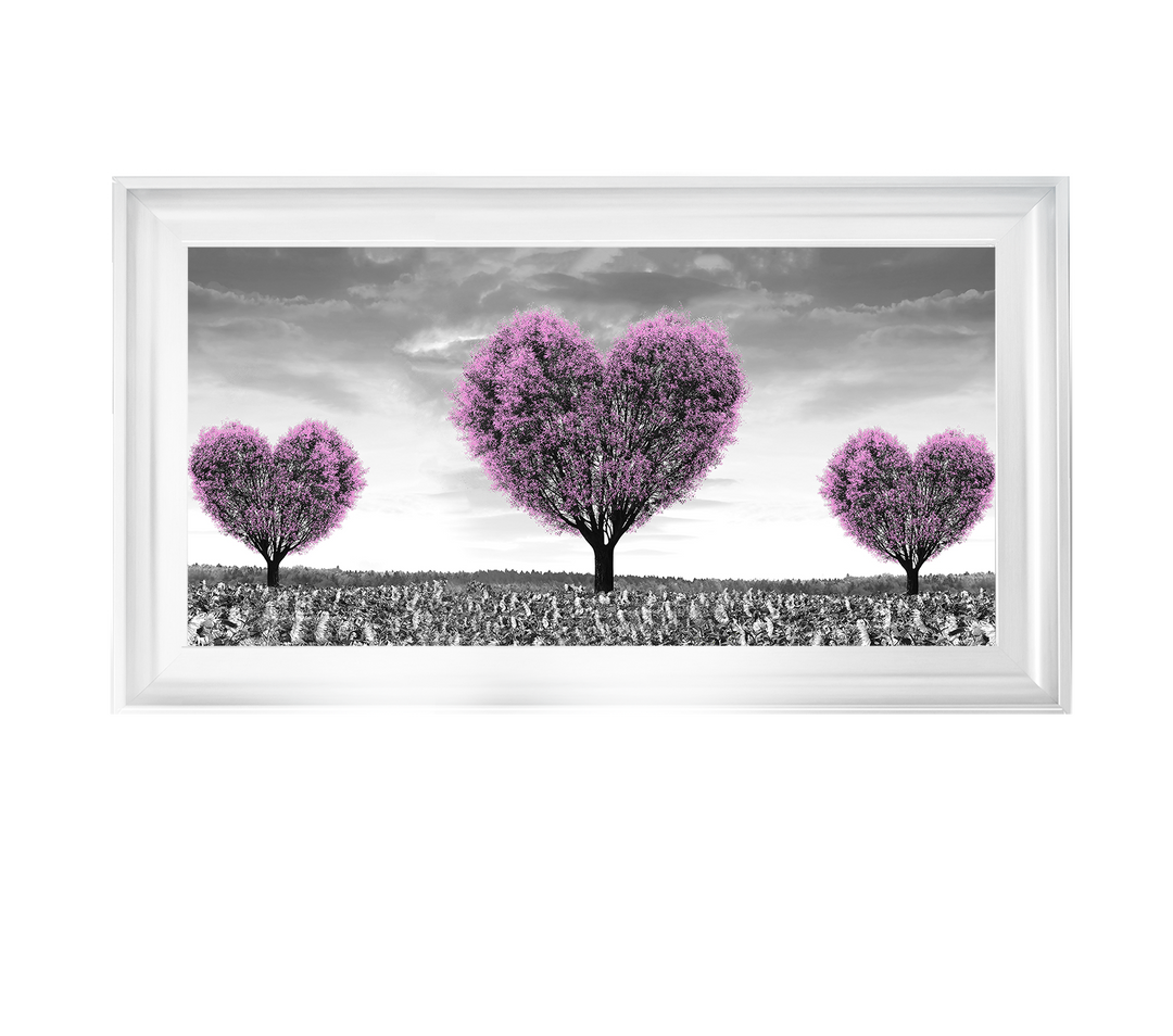 Pink heart trees