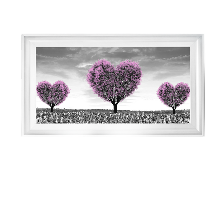 Pink heart trees