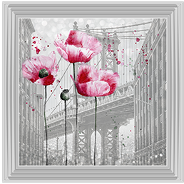 FL047 Floral design over Brooklyn Bridge