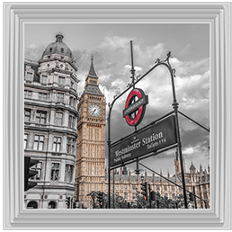 CY056 Westminster subway station signboard with Big Ben