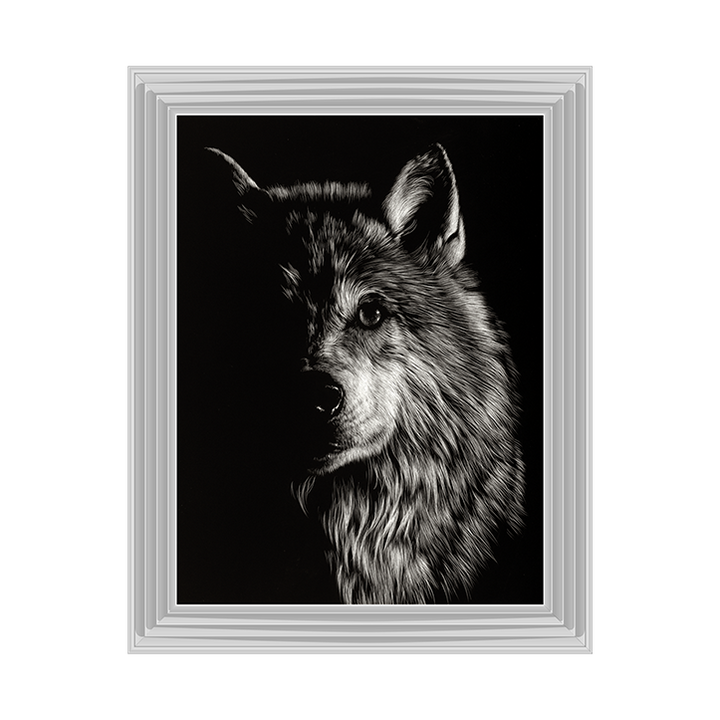 Scratchboard Wolf III