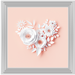 FL007 White paper 3d flowers nude pink