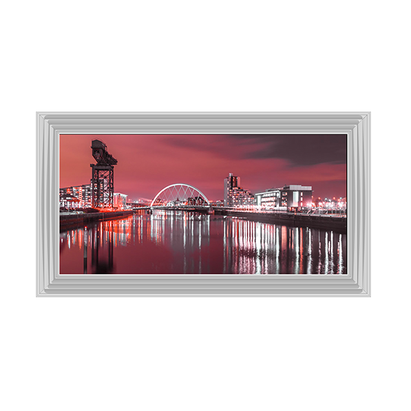 CY028 View along the river Clyde at night