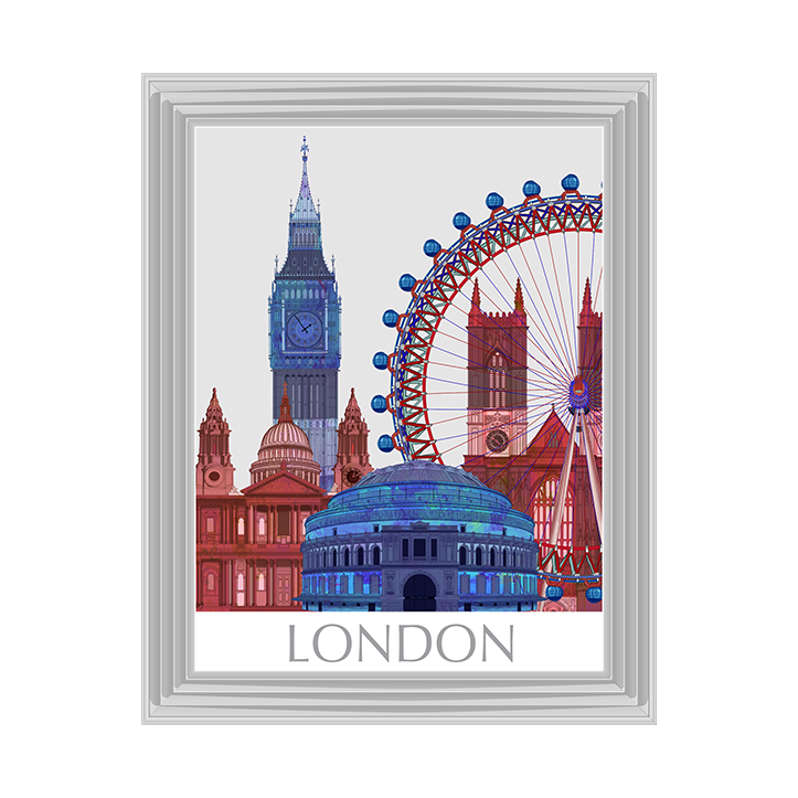 CY049 London Landmarks , Red Blue