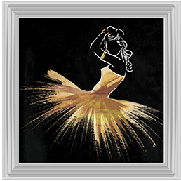 FG070 Golden Dress Puff