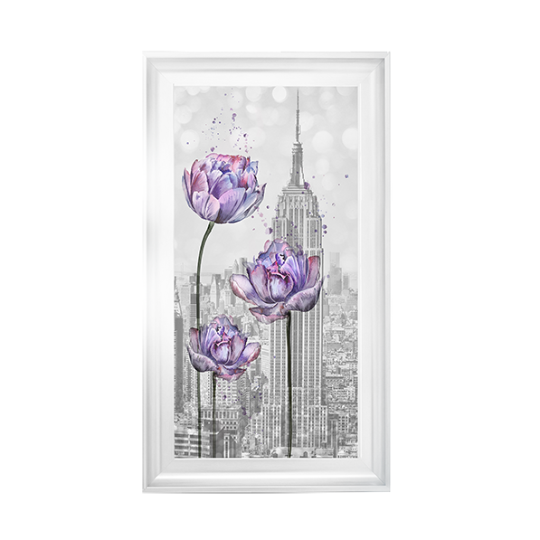 Floral print over Empire State Building