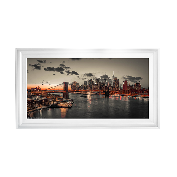 CY059 Evening view of Lower Manhattan sky|skyline with Brooklyn bridge over East river