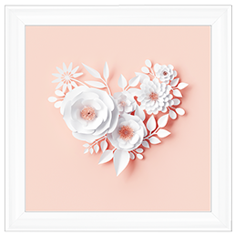 FL007 White paper 3d flowers nude pink