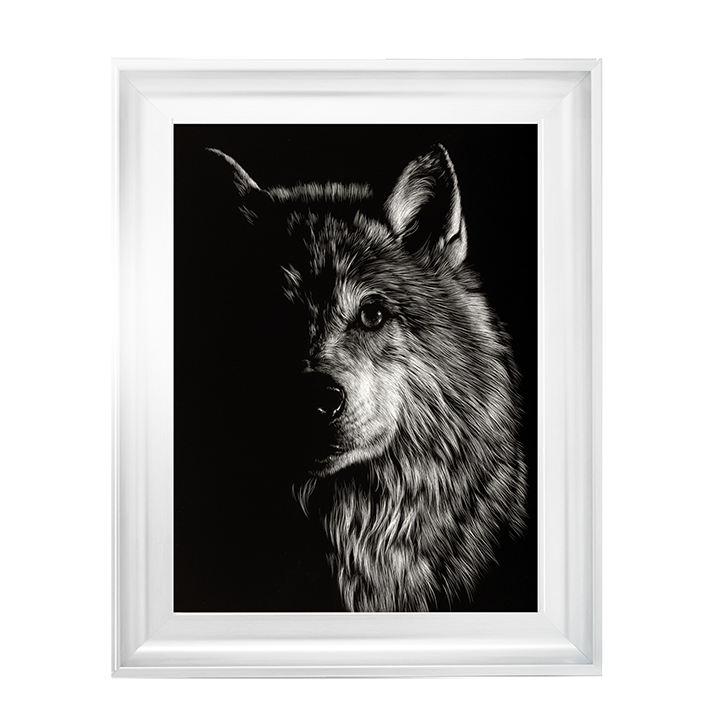 Scratchboard Wolf III