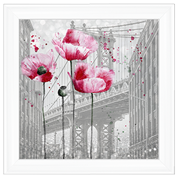 FL047 Floral design over Brooklyn Bridge
