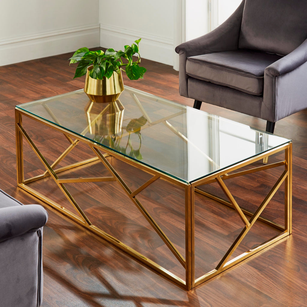 Geometric Gold Plated Coffee Table